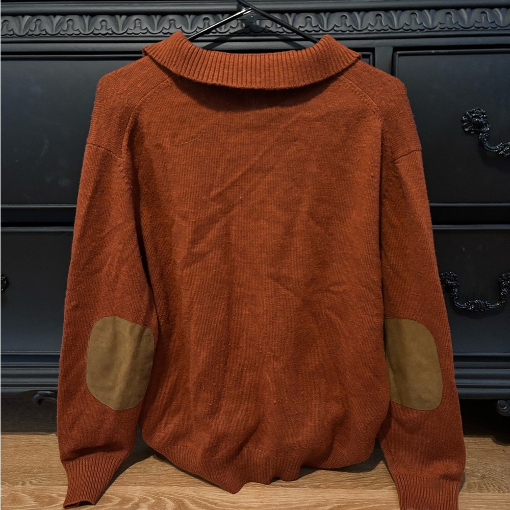 Rust Orange Collared Sweater - image 2
